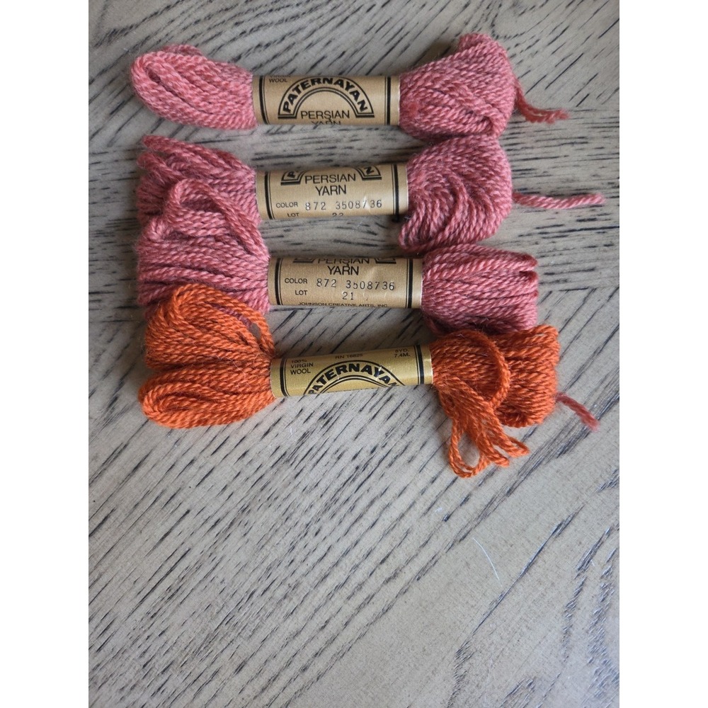 Paternayan Yarn Persian 100% Virgin Wool Yarn Lot New Needlepoint Brown/Orange